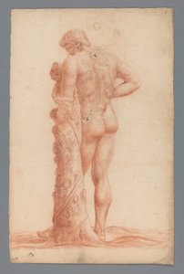 Studie nach einer Statue eines stehenden Mannes mit Kind