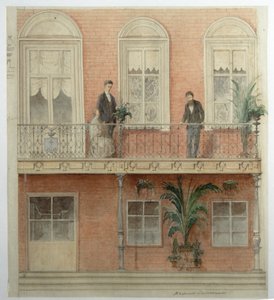 Das Balkonprojekt für das Haus der Familie Schwarz im Anwesen Bely Kolodets, 1875 von Alexander Dmitrievich Litovchenko