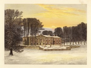 Winterszene mit dem Down House, Dorsetshire, England