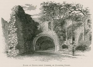 Kirkstall Abbey, Ruinen an der südwestlichen Ecke des Kreuzganghofs