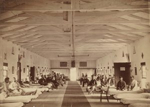 Armory Square Hospital, Innenansicht von Station K, ca. 1863 von Alexander Gardner.