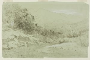 Flusslauf mit Bergen in der Ferne von Alexander Helwig Wyant