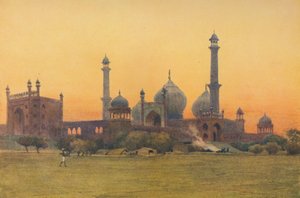 Die Jumma Musjid, Delhi - Bei Sonnenuntergang, ca. 1880-1905