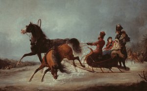 Die Kaiserin Elisabeth in einem Schlitten