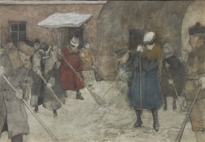 Schneeräumung, ca. 1921