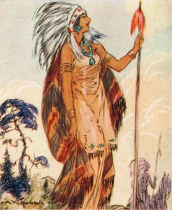 Pocahontas, Tochter des indianischen Häuptlings, die John Smith rettete, 1937 von Alexander K. MacDonald