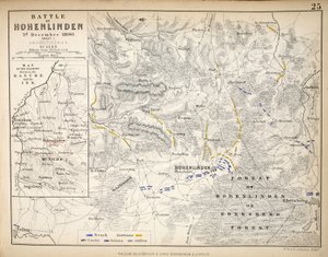 Karte der Schlacht von Hohenlinden, veröffentlicht von William Blackwood und Sons, Edinburgh und London, 1848 (handkolorierte Gravur)