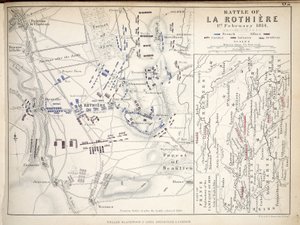 Karte der Schlacht von La Rothiere, veröffentlicht von William Blackwood and Sons, Edinburgh und London, 1848