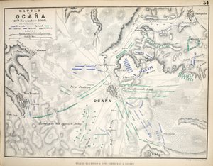 Karte der Schlacht von Ocana, veröffentlicht von William Blackwood and Sons, Edinburgh und London, 1848 von Alexander Keith Johnston