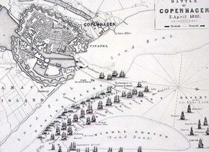 Plan der Schlacht von Kopenhagen, 2. April 1801, ca.1830er Jahre