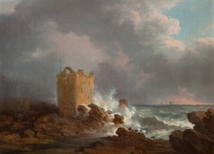 Broughty Castle während eines Sturms