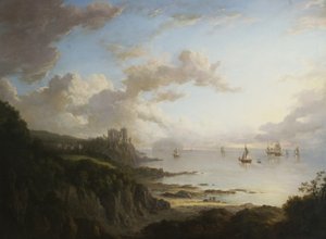 Culzean Castle von Norden mit Ailsa Craig, ca. 1816