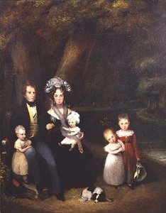 Familiengruppe oder Konversationsstück, ca. 1840