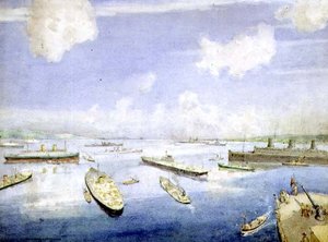 Kriegsschiffe auf dem Gair Loch von Alexander Nesbit Paterson