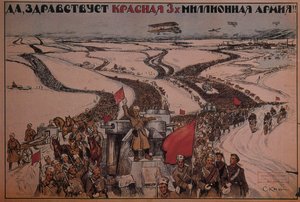 Es lebe die dreimillionenstarke Rote Armee! von Alexander Petrovich Apsit