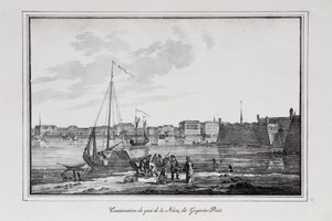 Der Petrowski-Kai in St. Petersburg, der sogenannte Gagarinsky-Raufbold, Serie Ansichten von Sankt Petersburg, 1820er Jahre