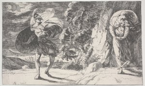 Fingal begegnet Carbon Carglass, erstmals gedruckt um 1773 von Alexander Runciman