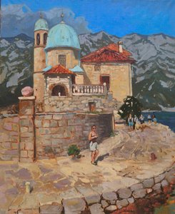Kirche auf der Insel Montenegro von Alexander Shandor