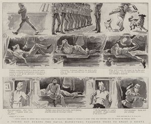 Ein ermüdender Tag während der Marine-Manöver, Tallboys versucht eine Siesta zu genießen von Alexander Stuart Boyd