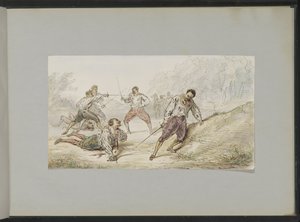 Landschaft mit duellierenden Männern von Alexander Ver Huell