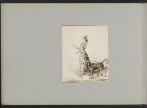 Spazierende Frau mit Hund