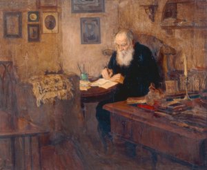 Porträt des Schriftstellers Leo N. Tolstoj von Alexander Viktorowitsch Morawow