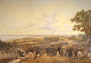 König Carl XIV Johan (1763-1844) von Schweden besucht die Schleusen am Bergkanal, 1819