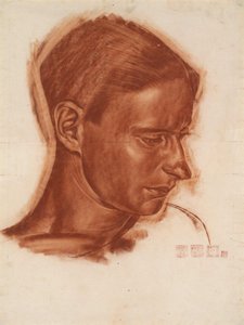 Porträt des Künstlers Vasily Shukhaev, Ende 1910er Jahre von Alexander Yevgenyevich Yakovlev