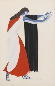 Kostümentwurf für das Stück Sieben gegen Theben von Aischylos, 1925 von Alexandra Alexandrowna Exter