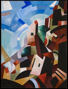 Italienische Stadt am Meer, ca. 1917 von Alexandra Alexandrowna Exter