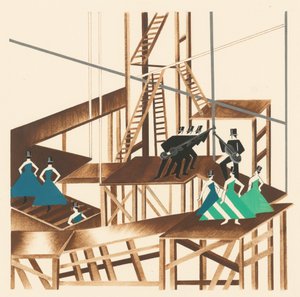 Bühnenbild aus dem Portfolio Décors de Théâtre, 1930 von Alexandra Alexandrowna Exter