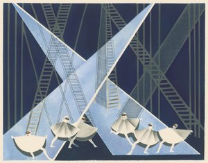 Bühnenbild aus dem Portfolio Décors de Théâtre, 1930 von Alexandra Alexandrowna Exter