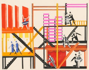 Bühnenbild aus dem Portfolio Décors de Théâtre, 1930 von Alexandra Alexandrowna Exter