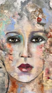 Modernes florales Porträt von Alexandra Higgins