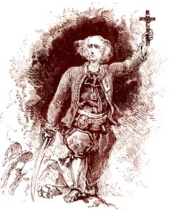 Ein Chouan-Priester. Royalistische Aufstände in der Bretagne. Ende des 19. Jahrhunderts (Gravur) von Alexandre (1850 1888) Ferdinandus
