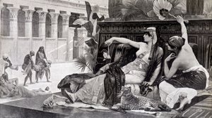 Kleopatra testet Gifte an ihren Untertanen - von Cabanel von after Alexandre Cabanel