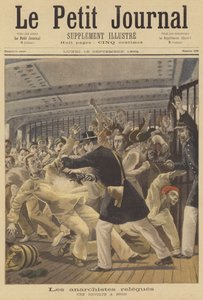 Aufstand anarchistischer Gefangener an Bord eines Schiffes, das sie nach Französisch-Guayana transportiert von Alexandre Brun