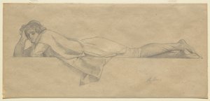 Studie für "Le Poete Florentin", ca. 1853 von Alexandre Cabanel