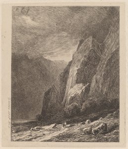 Klippen im Sturm von Alexandre Calame