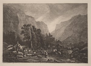 Paar bei einem verfallenen Haus von Alexandre Calame