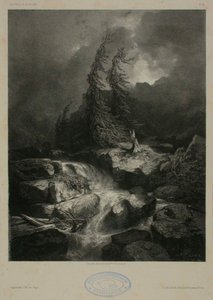 Gebirgsbach im Sturm von Alexandre Calame