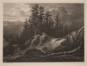 Gebirgswasserfall von Alexandre Calame