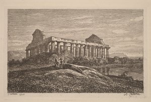 Ruinen in Paestum von Alexandre Calame