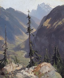 Das Lütschental mit dem Wetterhorn, von Calame, Alexandre (1810-1864). Öl auf Leinwand, ca. 1850. Dimension: 31,2x26,1 cm. Museum Oskar Reinhart, Winterthur von Alexandre Calame
