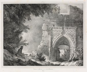 Malerische und romantische Reisen im alten Frankreich: Ruinen des Palastes der Weißen Königin von Alexandre Evariste Fragonard