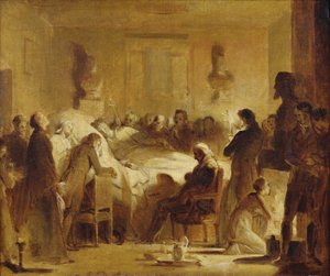 Die letzten Momente von Charles-Ferdinand von Frankreich im Verwaltungsraum der Pariser Oper, 14. Februar 1820