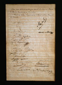 Letzte Seite der Heiratsurkunde zwischen Marie Louise von Österreich oder Maria Luigia von Parma und Napoleon Bonaparte