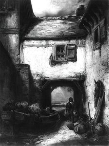 Hof, ca. 1855 von Alexandre Gabriel Decamps
