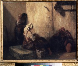 Straßenszene in Italien von Alexandre Gabriel Decamps