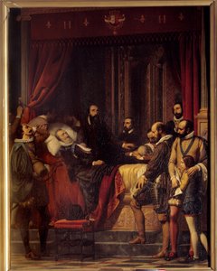 Der Tod des Königs von Frankreich Heinrich IV. (1553-1610), sein Körper wird im Louvre ausgestellt von Alexandre Jean Baptiste Hesse